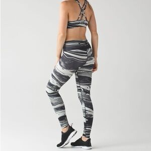 Lululemon Speed Wunder Tight Marbled Mix White Black 6